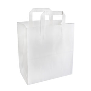 White Ext Handle Paper Bag Large (260x140x290mm/10×5.5×12″)