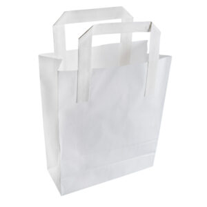 White Ext Handle Paper Bag Small